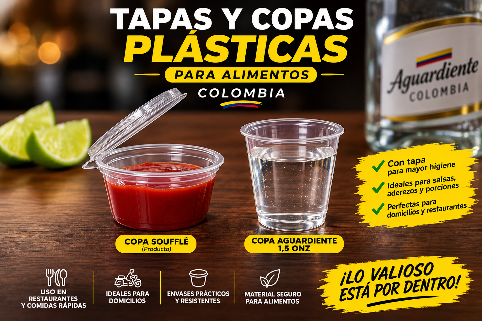 Tapas y Copas Plásticas para Alimentos | Colombia