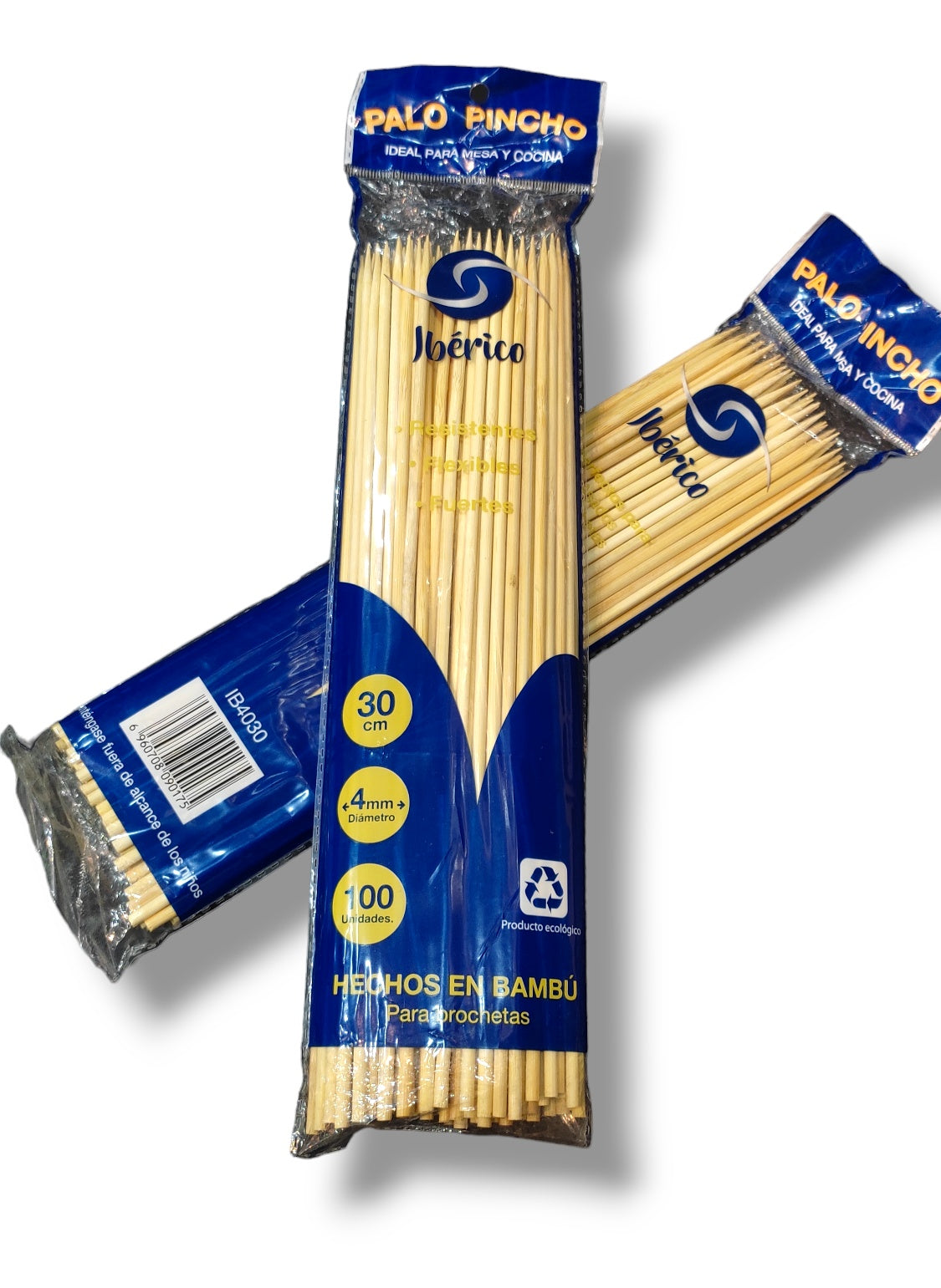 Pinchos De Madera 30cm Grueso