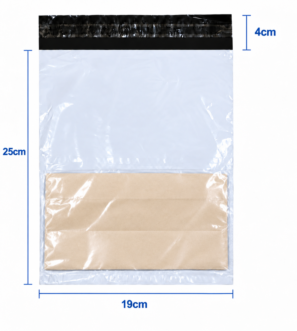 Bolsa de Seguridad para Mensajería Biodegradable con Portaguía 19x25 cm | 100 Unidades