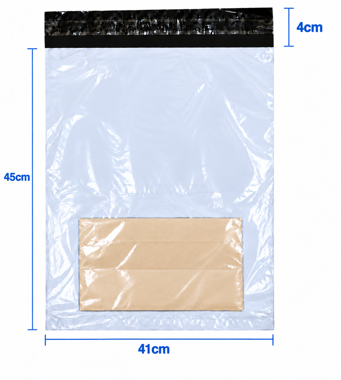 Bolsa de Seguridad para Mensajería Biodegradable con Portaguía 41x45 cm | 100 Unidades