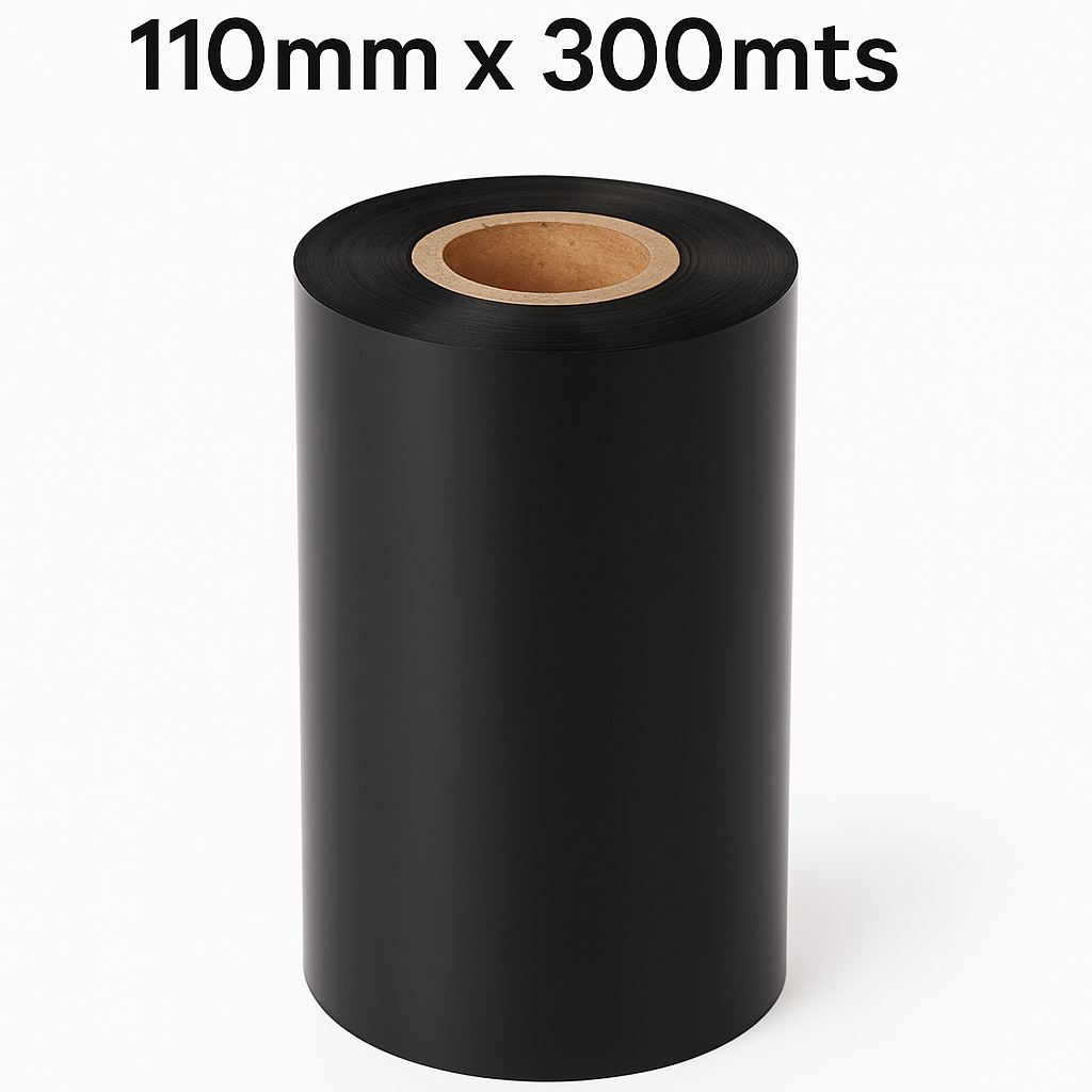 Cinta Cera Negra RIBBON 110MM X 300MTS
