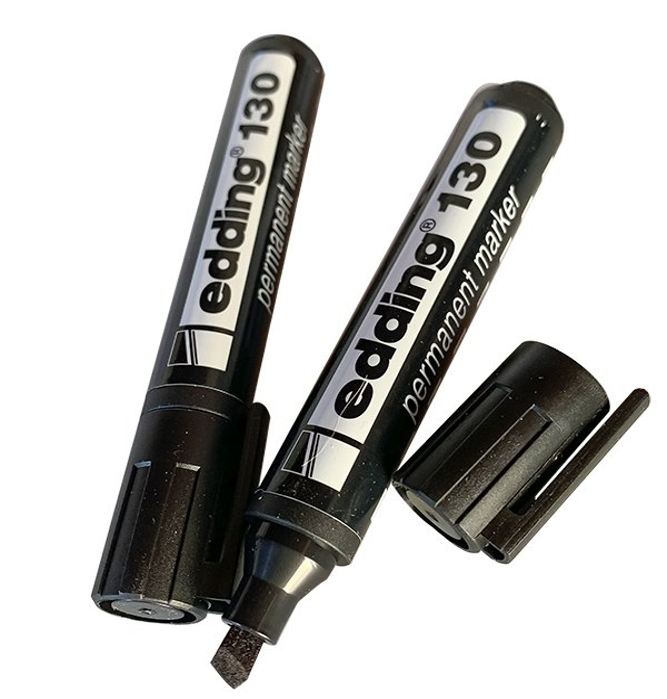 MARCADOR PERMANENTE EDDING 130 PUNTA BICELADA NEGRO