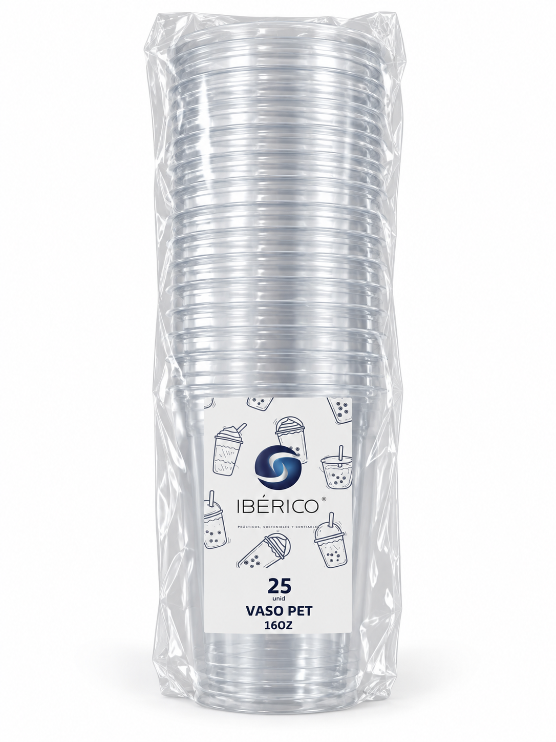 Vasos PET Transparentes Premium 9, 12, 14 y 16 oz | Para Jugos, Frappés y Bebidas Frías