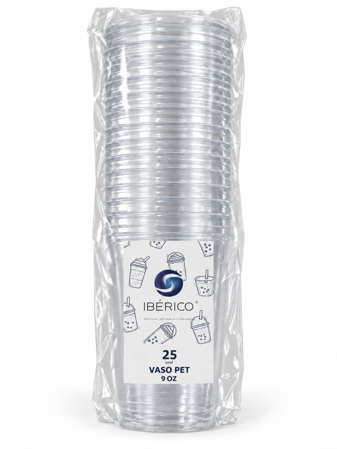 Vasos PET Transparentes Premium 9, 12, 14 y 16 oz | Para Jugos, Frappés y Bebidas Frías