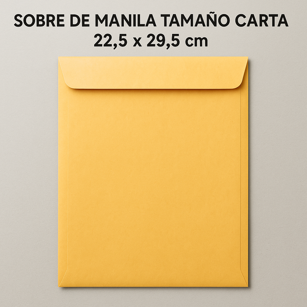 Sobre De Manila Tamaño Carta 22.5 x 29.5 cm