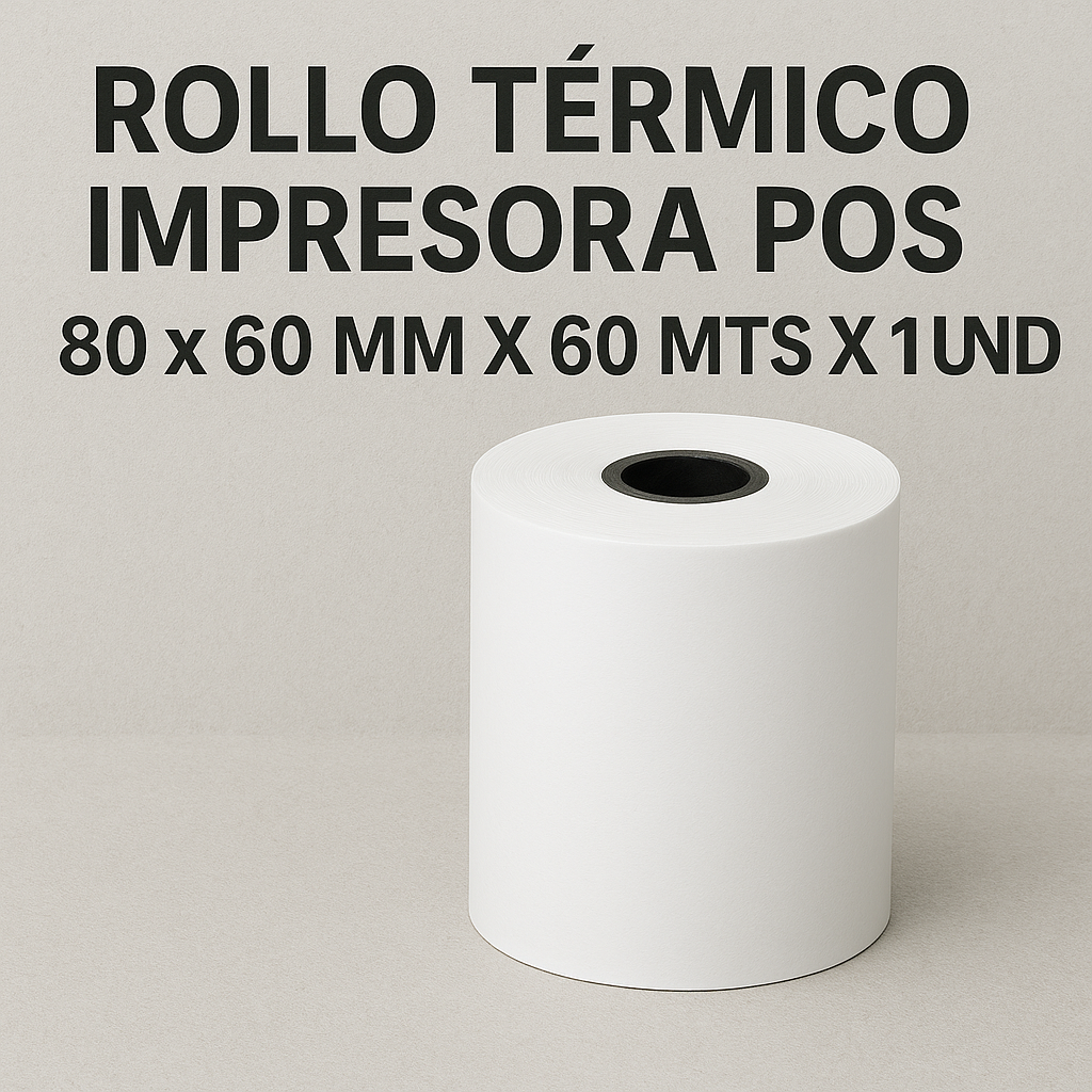 Rollos Termicos Para Impresora POS 80X60MM X 60MTS