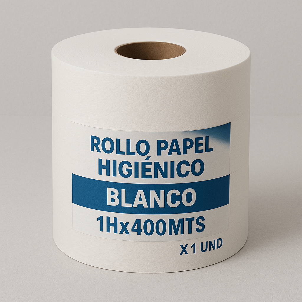 ROLLO PAPEL HIGIENICO BLANCO 1HX400MTS X 1 UND
