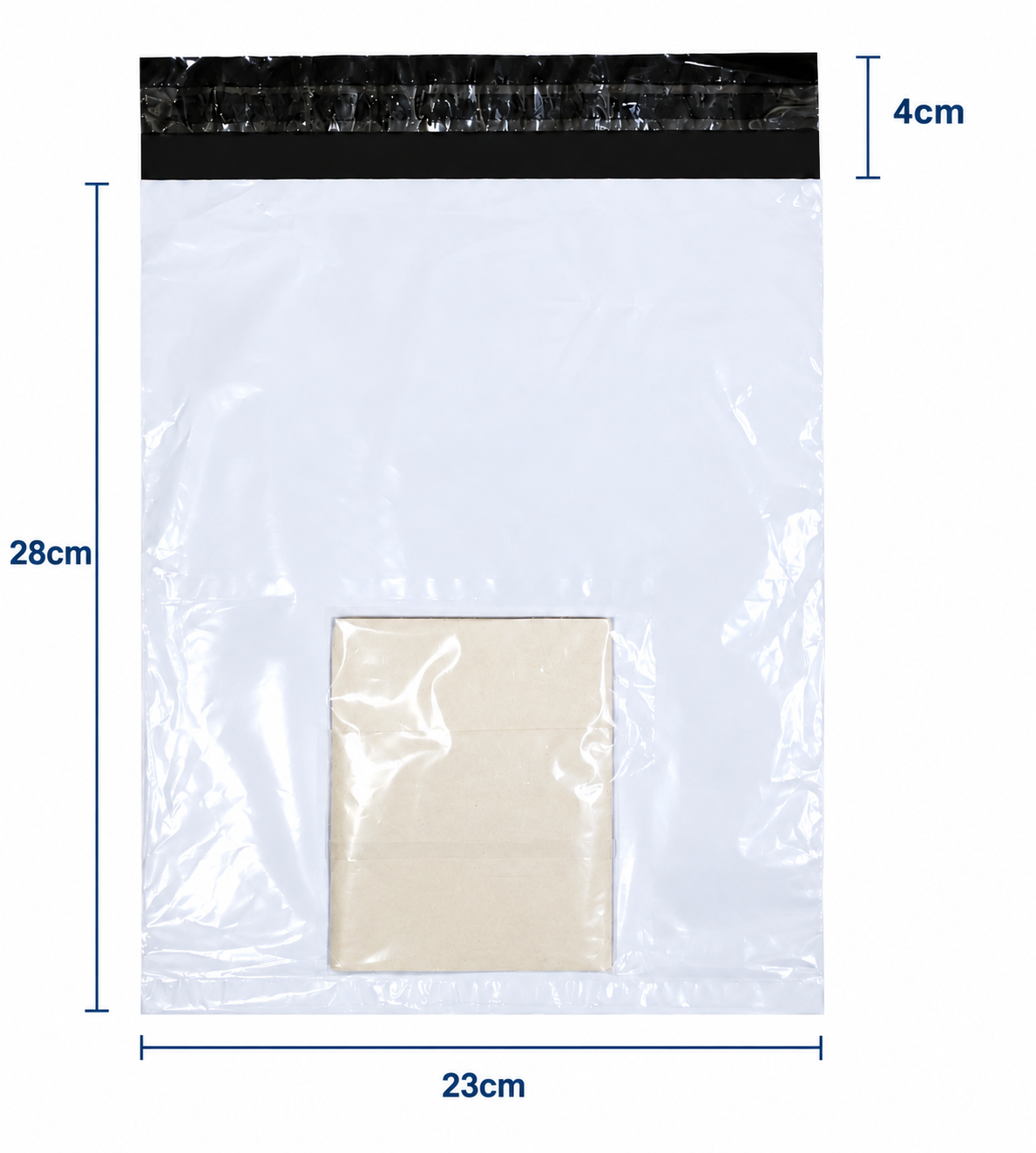 Bolsa de Seguridad para Mensajería Biodegradable con Portaguía 23x28 cm | 100 Unidades