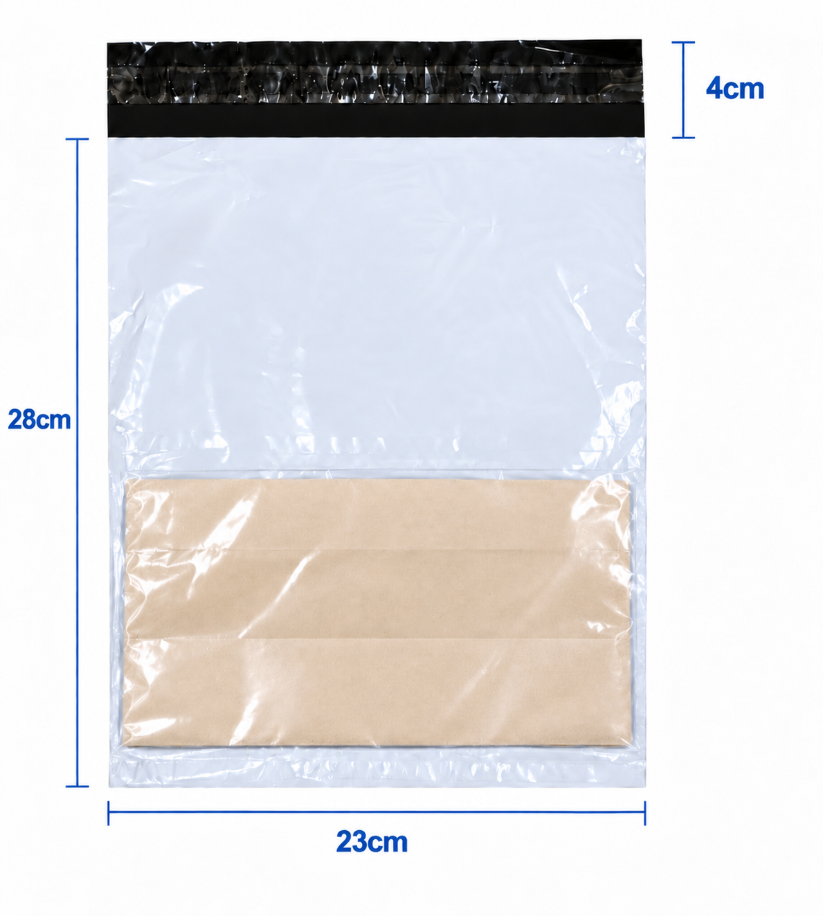 Bolsa de Seguridad para Mensajería Biodegradable con Portaguía 23x28 cm | 100 Unidades