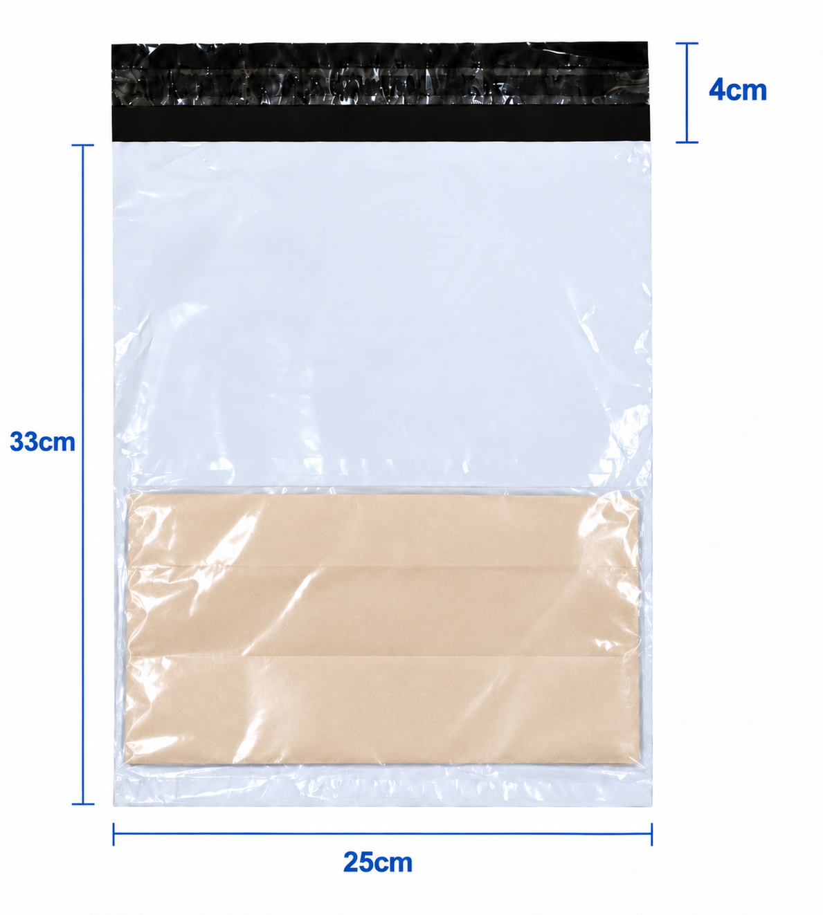 Bolsa de Seguridad para Mensajería Biodegradable con Portaguía 25x33 cm | 100 Unidades