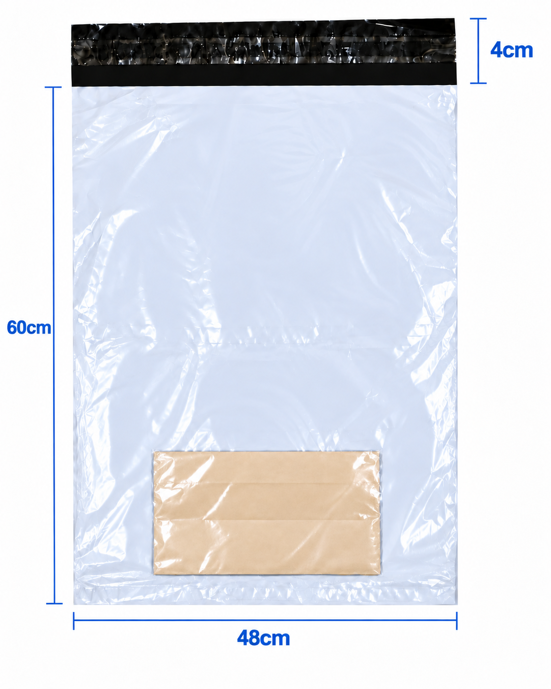 Bolsa de Seguridad para Mensajería Biodegradable con Portaguía 48x60 cm | 100 Unidades