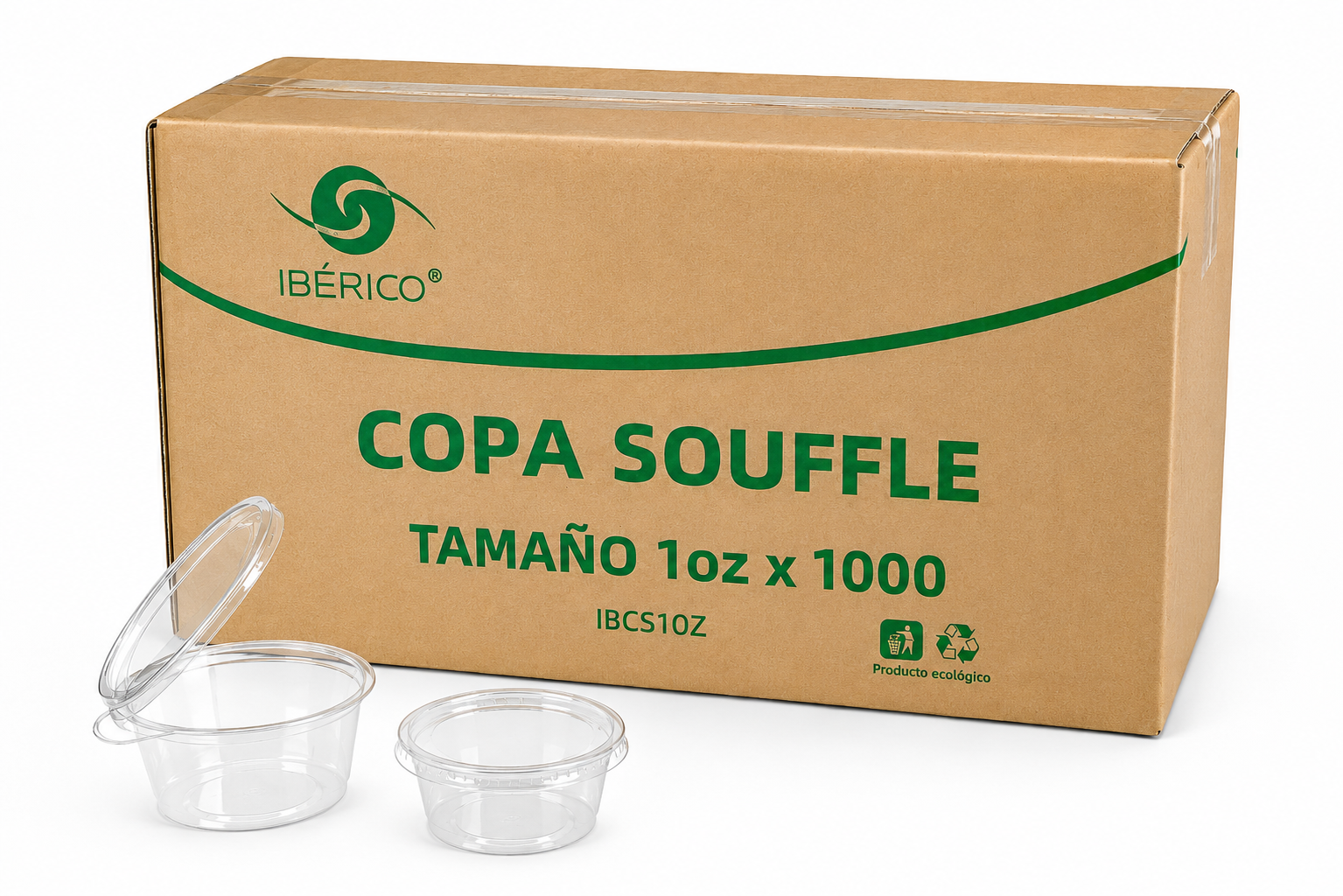 Caja con 1000 copas souffle con tapa  de 1 oz