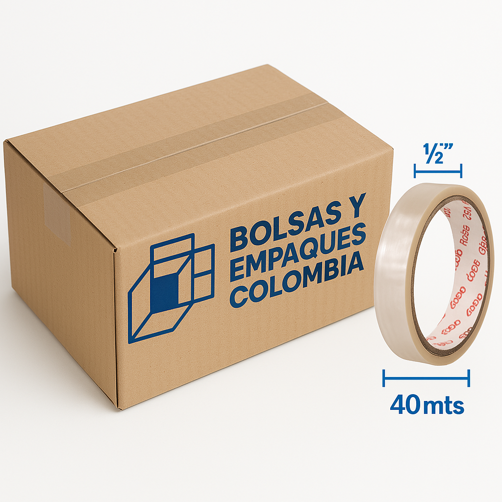 Caja Cinta Adhesiva Transparente 1/2 Pulgada X 40Mts Cellux X 60 UND