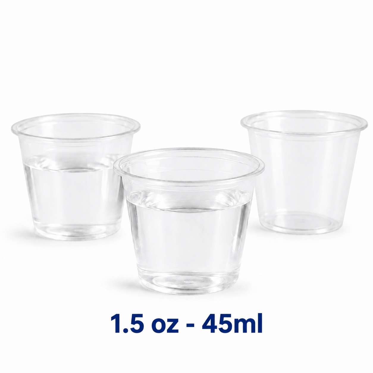 Copas desechables transparentes para shots de 1.5 oz 45 ml