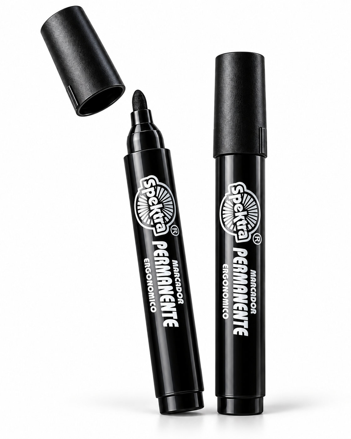 Marcador Permanente Spektra Negro | Unidad y Caja x 12 Unidades