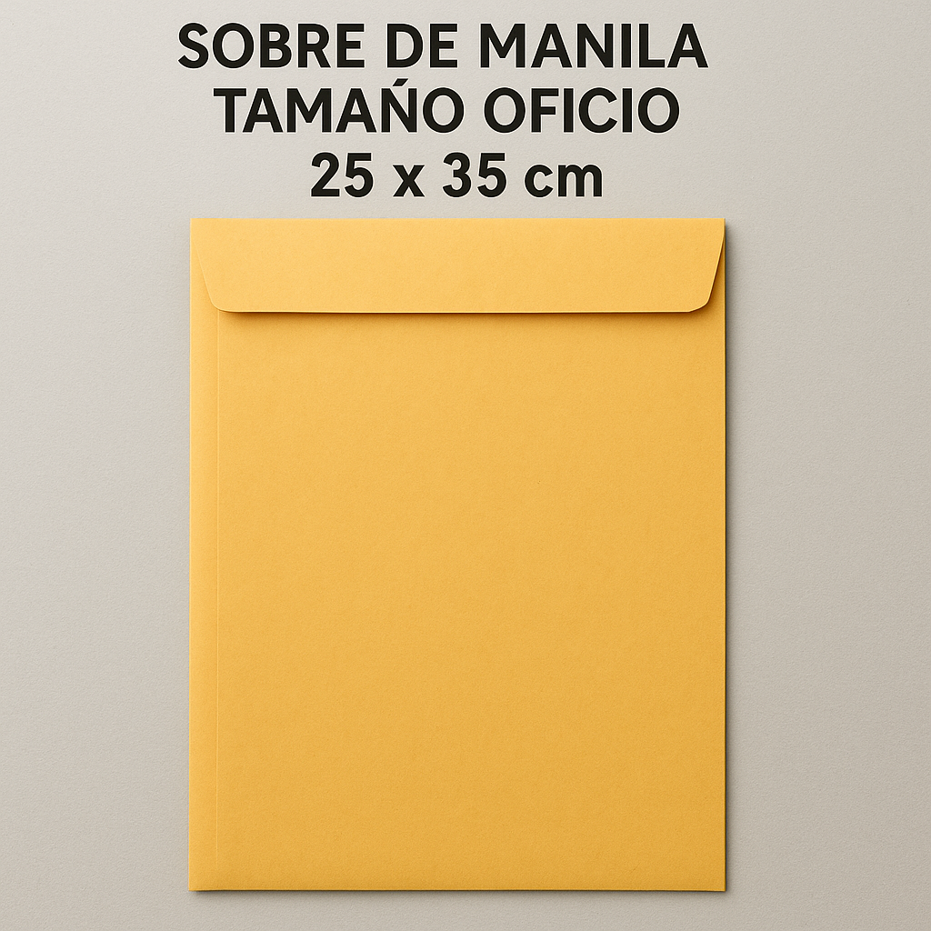 Sobre De Manila Tamaño Oficio  25x 35 cm
