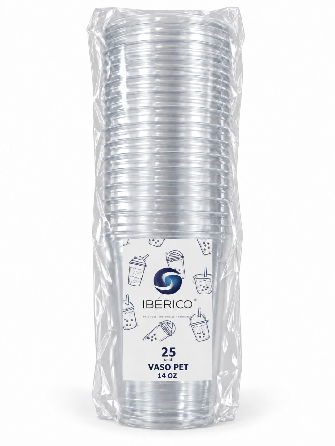 Vasos PET Transparentes Premium 9, 12, 14 y 16 oz | Para Jugos, Frappés y Bebidas Frías