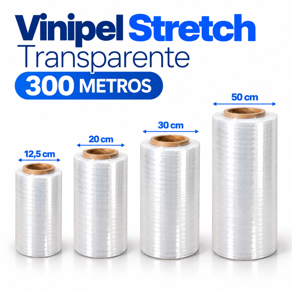 Vinipel Stretch Transparente 300 Metros | Diferentes Tamaños y Presentaciones
