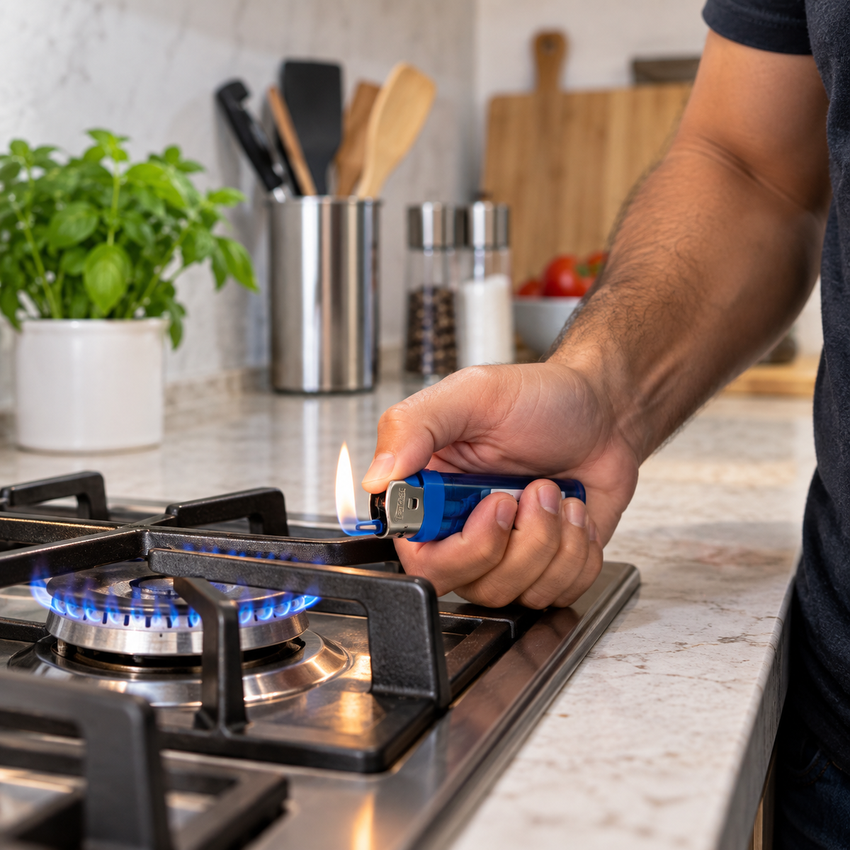 Candela encendedor Meteoro utilizada para encender una estufa de gas en la cocina